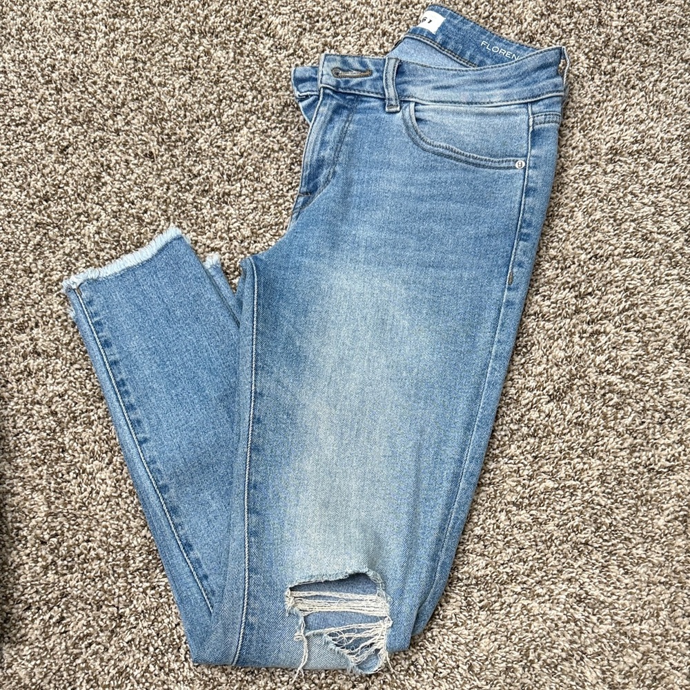 DL1961 Faded Blue Distressed Skinny Jeans FLORENCE